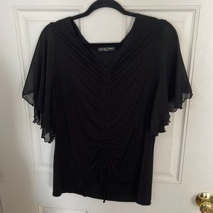 Kim & Cami Large Black Roushed  Woman’s Top